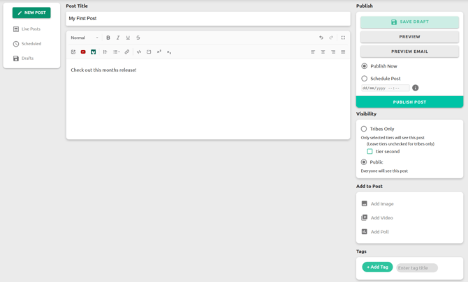 Creator Portal Tribes Posts 1